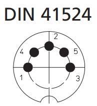 VTIKAČ DIN 5 POLNI BAJONET 180° DIN 4152