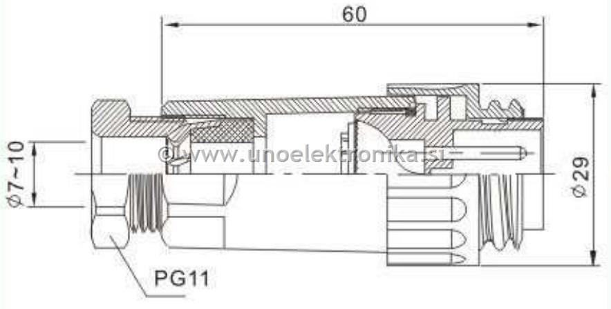 VTIKAČ 7 POLNI fi 22mm ZA NA KABEL