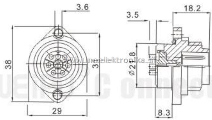 VTIKAČ 7 POLNI fi 22mm ZA NA PANEL