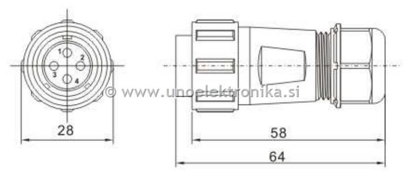 VTIKAČ 5 POLNI fi 21mm ZA NA KABEL