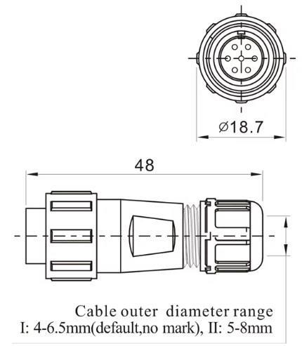 VTIČNICA 2 POLNA fi 13mm ZA NA KABEL