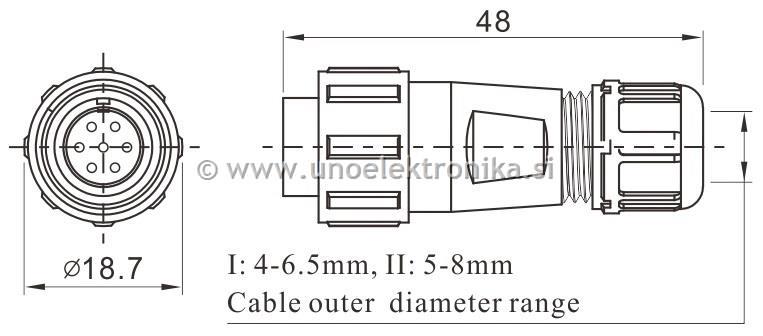 VTIKAČ 4 POLNI fi 13mm ZA NA KABEL