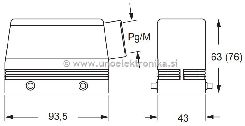 KONEKTOR ŽENSKI 16p.+PE ZA NA KABEL