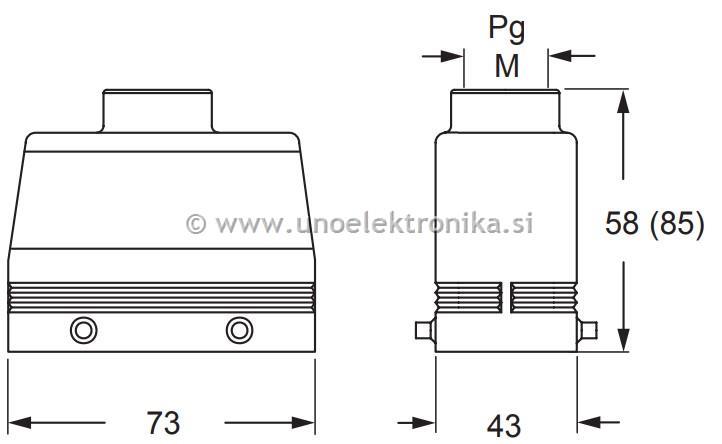 KONEKTOR ŽENSKI 10p.+PE ZA NA KABEL