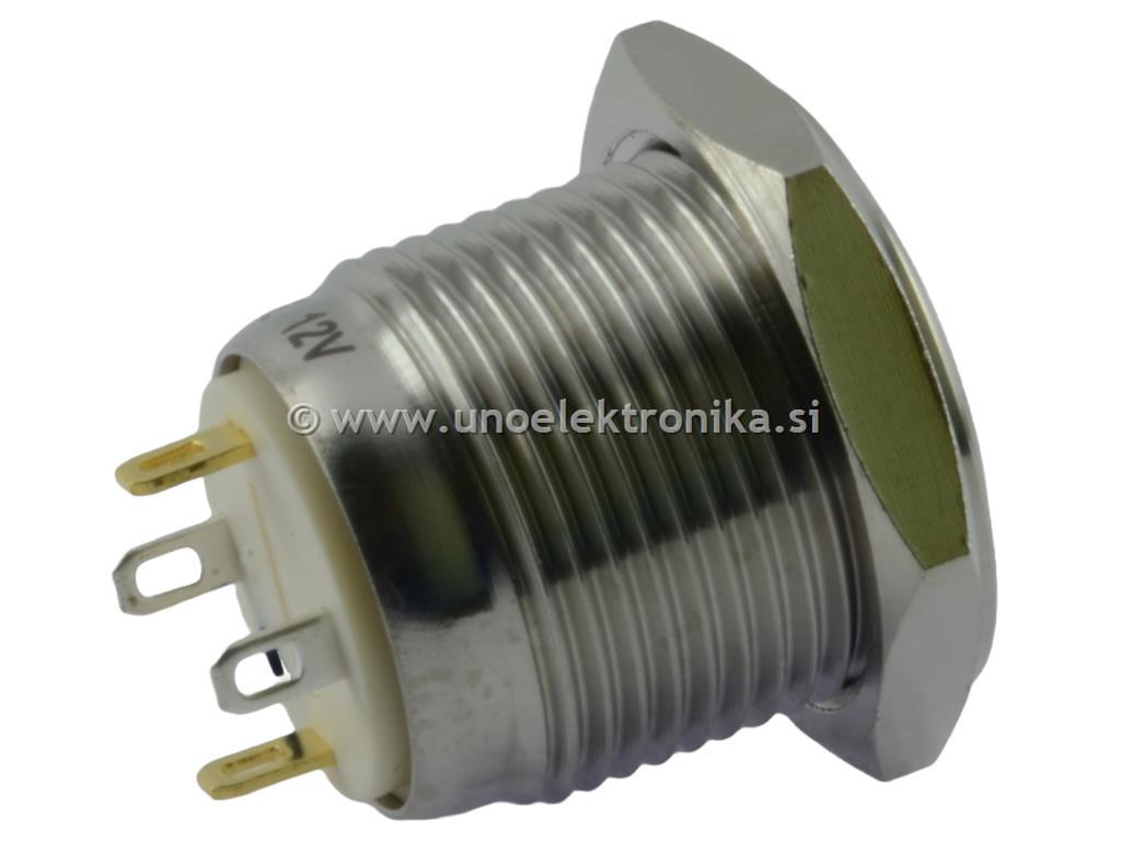 TIPKA fi16 mm 2A 36V IP65 MODRI LED 12V