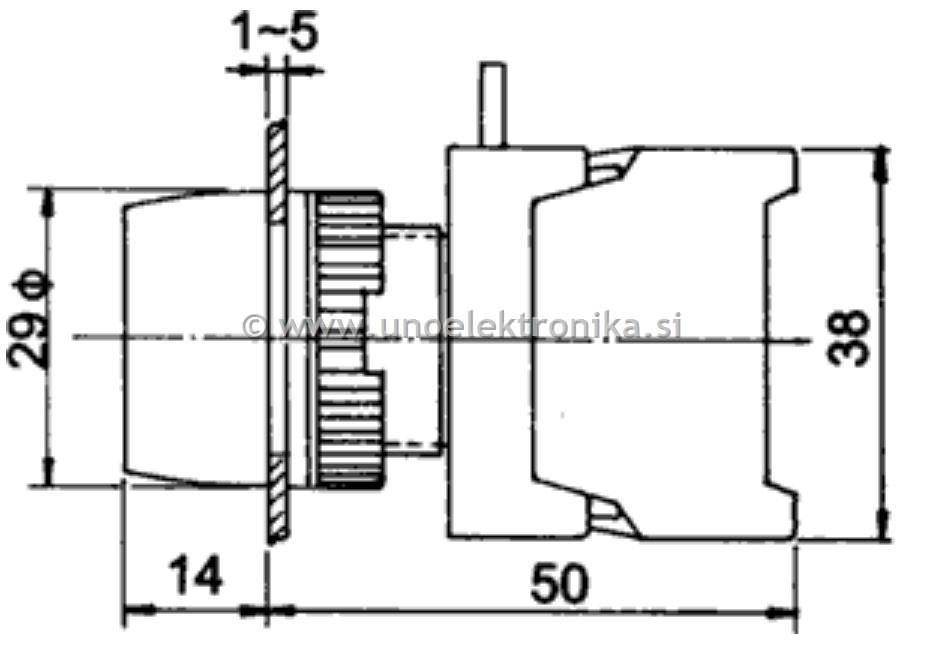 TIPKA PANEL RDEČA 1xNO + 1xNC