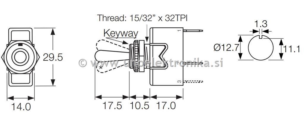 TIPKA 1 POLNA 16A 250VAC ON-(ON)