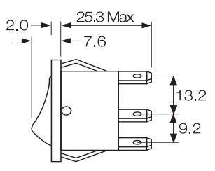 TIPKA 2 POLNA 16A 250VAC 22x30mm ON-(ON)