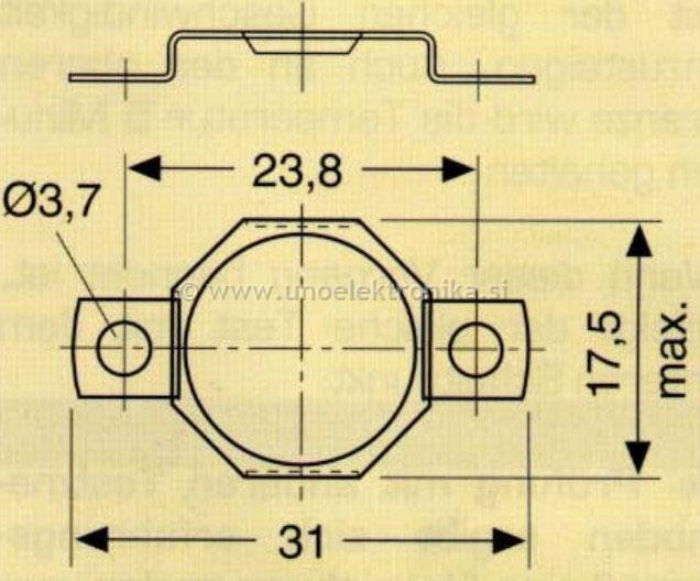 TERMOSTAT 130°C 10A/250V NC