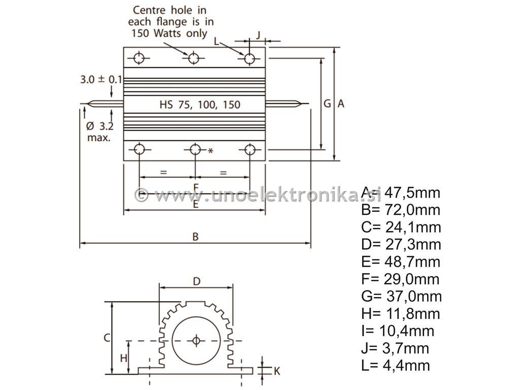 UPOR 75W 510 ohm 5% V KOVINSKEM OHIŠJU