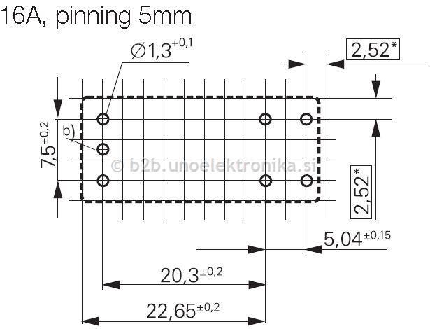 RELE 1 POLNI 24VDC 16A/250VAC #5mm