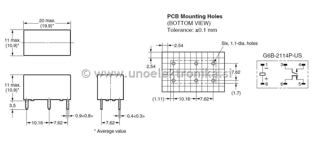 RELE 2 POLNI SUBMINI 24VDC 5A/250VAC