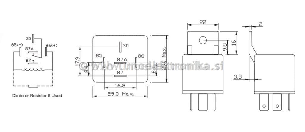 RELE 1 POLNI 12VDC 50A/14VDC Z NOSILCEM