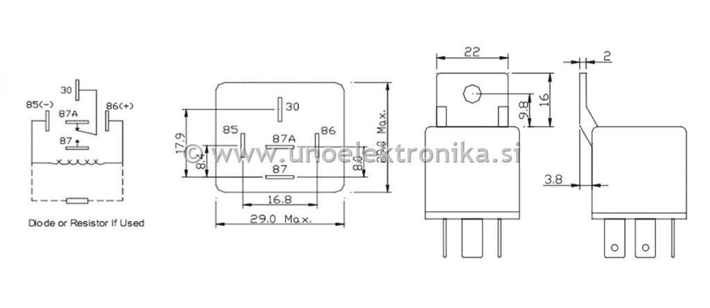 RELE 1 POLNI 24VDC 50A/14VDC Z NOSILCEM