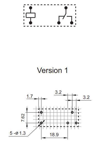 RELE 1 POLNI 5VDC 10A/230VAC #3,2mm