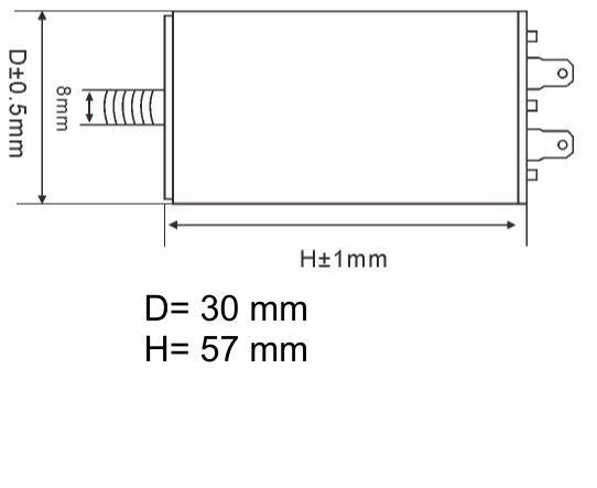 KONDENZATOR DELOVNI 2,5uF 450VAC