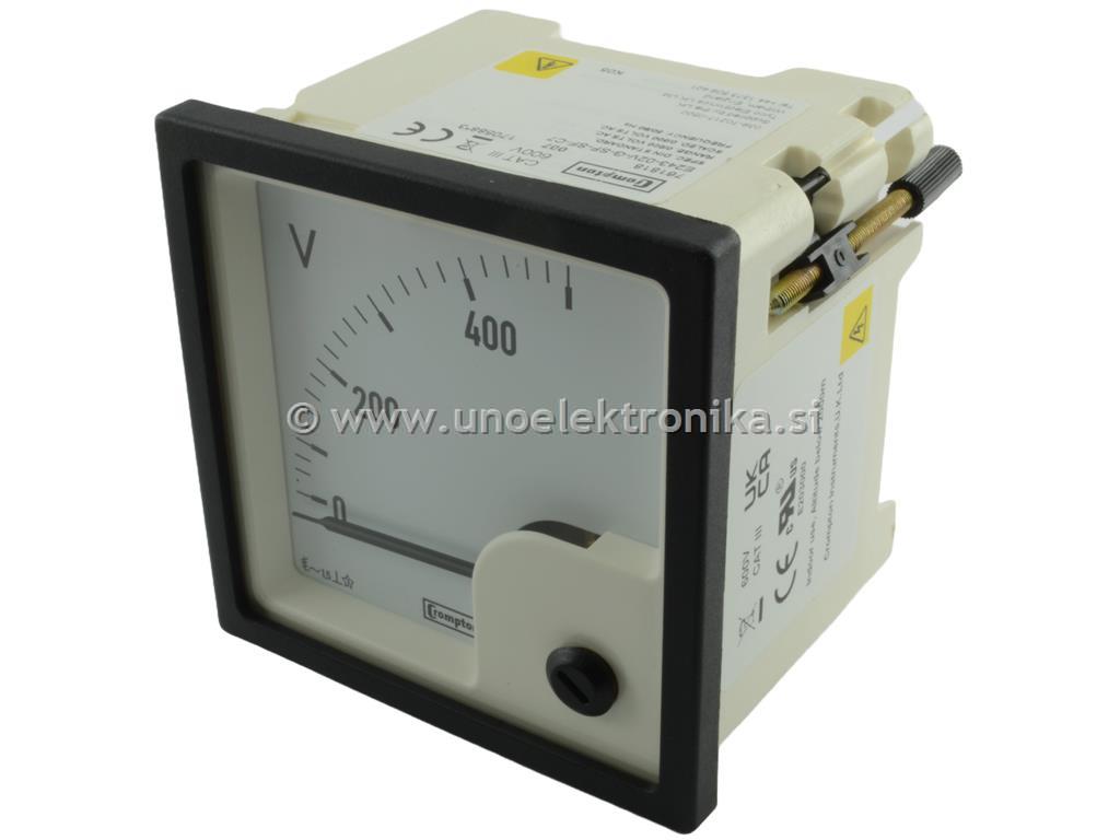 VOLTMETER ZA NA PANEL 72x72mm 500VAC