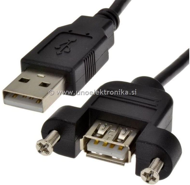 PODALJŠEK USB A VTIKAČ/VTIČNICA L=1m