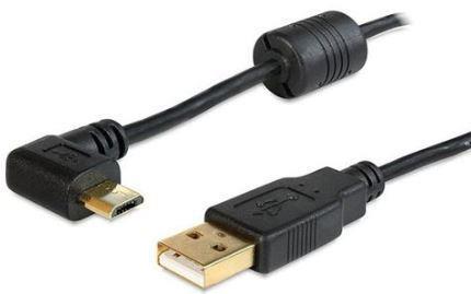 KABEL VTIKAČ USB A - USB B MICRO KOTNI