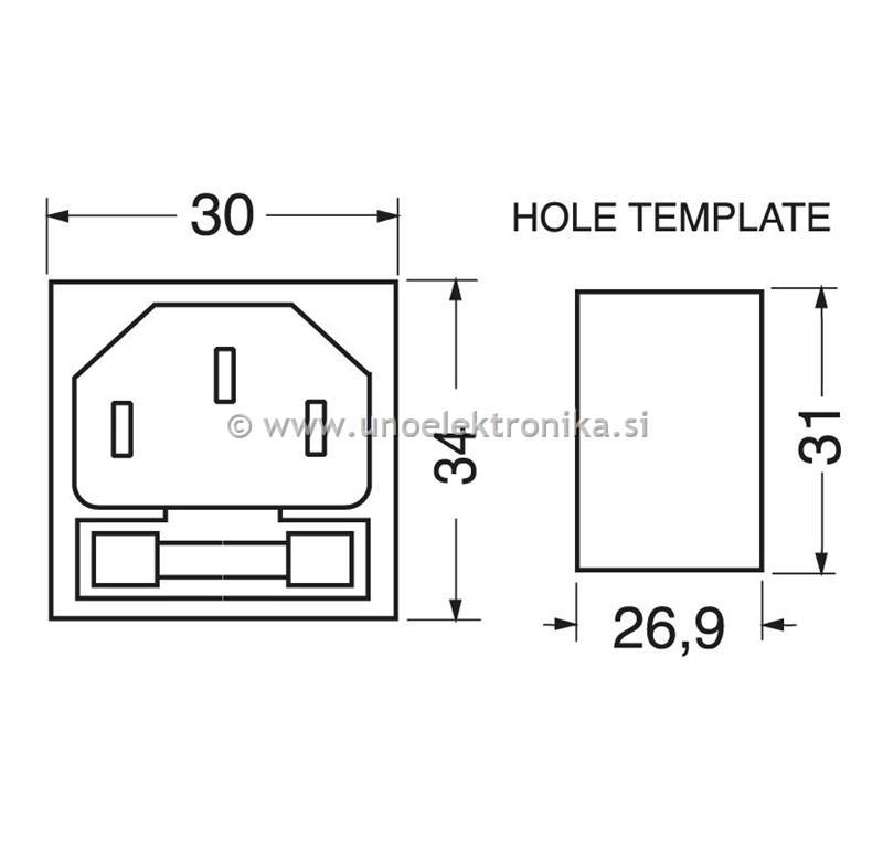 VTIKAČ EURO PANEL #1,5mm SNAPIN 10A 250V