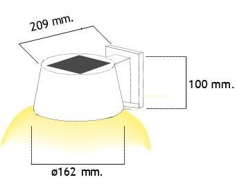 SOLARNA STENSKA LED SVETILKA 3000K IP54