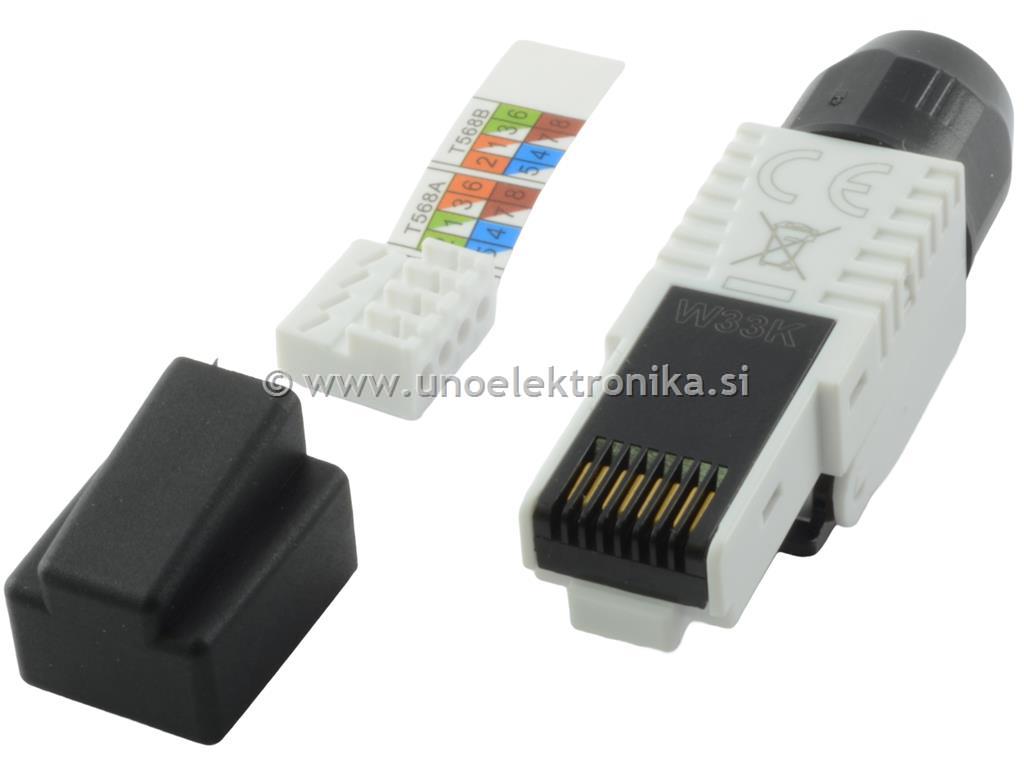 MIKROVTIKAČ RJ45 8/8 CAT6A SESTAVLJIV